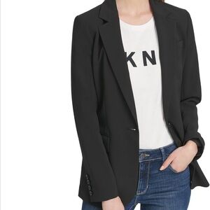 DKNY Womens Foundation Long Sleeve Black Jacket size 16